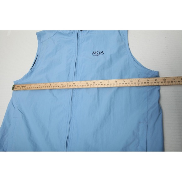Vineyard Vines Vest Mens Large Light Blue Performance Full Zip Golf Logos - Picture 9 of 13